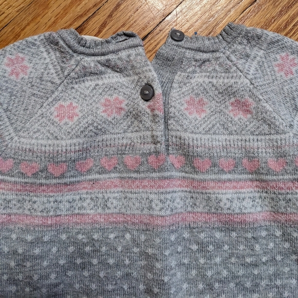 H&M girls sweater long sleeve 12-18 mo grey pink winter warm top kids designer - Picture 6 of 11